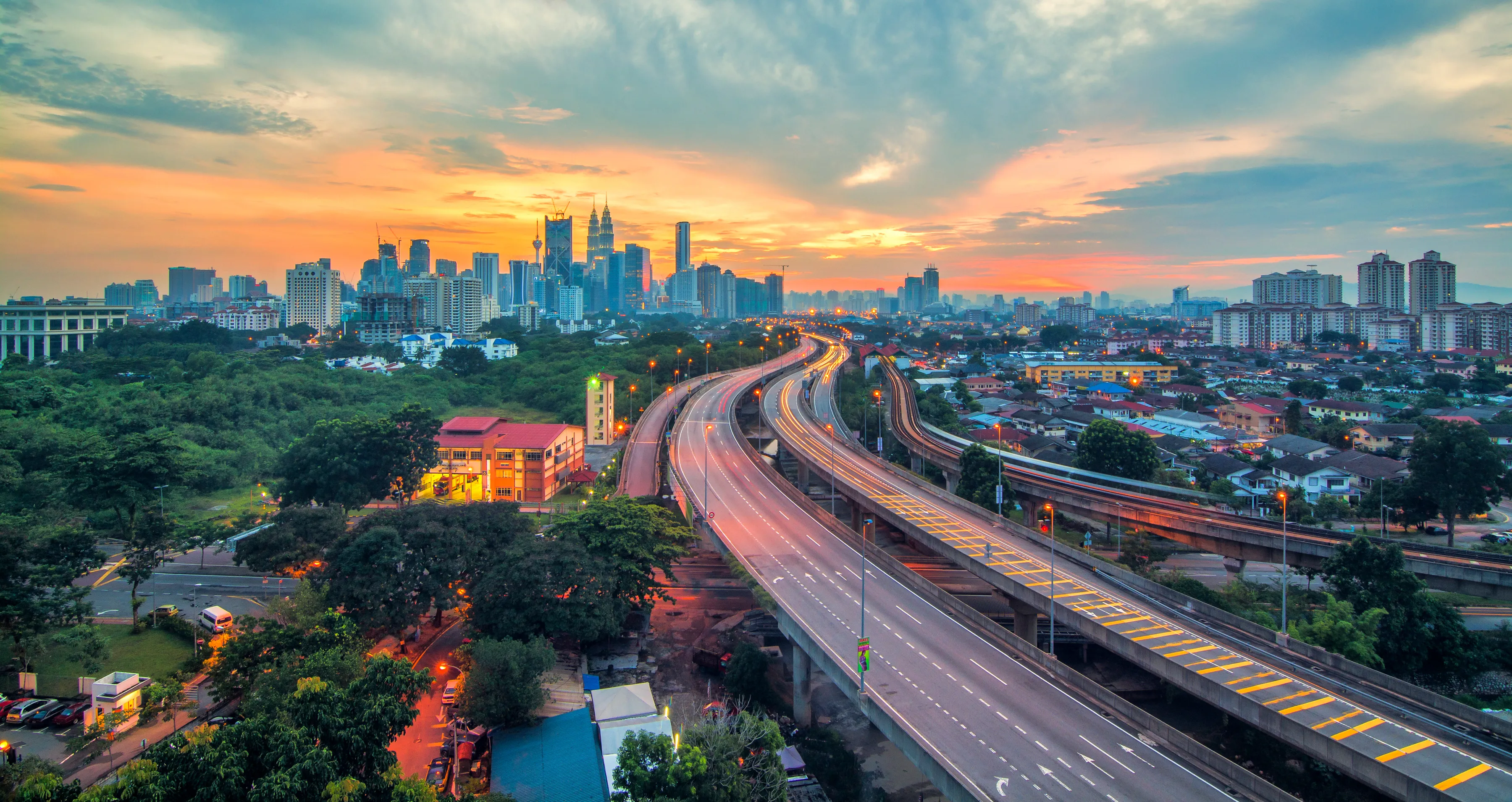 Kuala Lumpur skyline at sunset